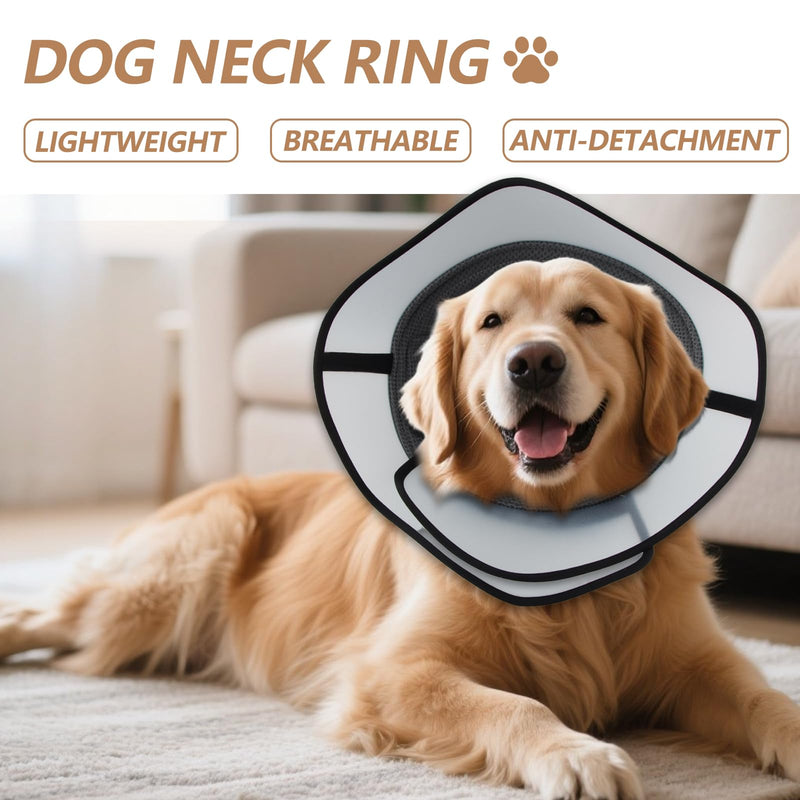 ZoneYan Dog Collar Lick Protection, Breathable Pet Elizabethan, Adjustable Dog Collar, Lick Protection Dog After Surgery Dog (Grey, M) gray