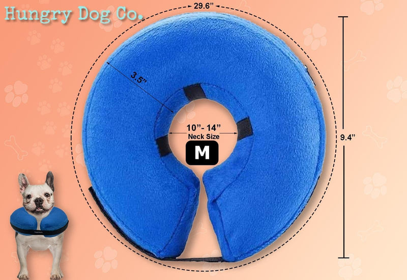 Hungry Dog Co- Premium Inflatable Dog Collar for Dogs and Cats - Helps in Pet Recovery - Comfortable and Safe for Your Pet - Soft E-collar – GREY, MEDIUM (10”- 14” neck) Medium (10”- 14” Neck) - PawsPlanet Australia
