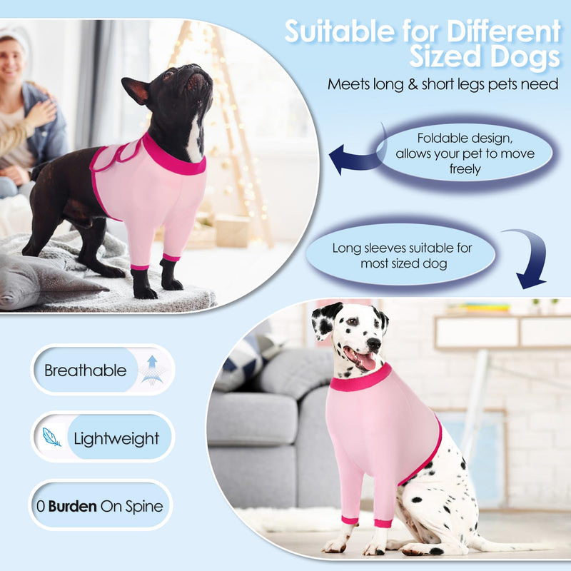 AOFITEE Dog Recovery Suit for Front Legs, Breathable Dog Leg Sleeve Right Left Thigh, Dog Anti-Licking Wounds Sleeves Dog Elbow Brace Protector, Dog Leg Cover for Joint Pain Dog Cone Alternative L(Chest Girth:21.6′′-25.6′′) Pink - PawsPlanet Australia