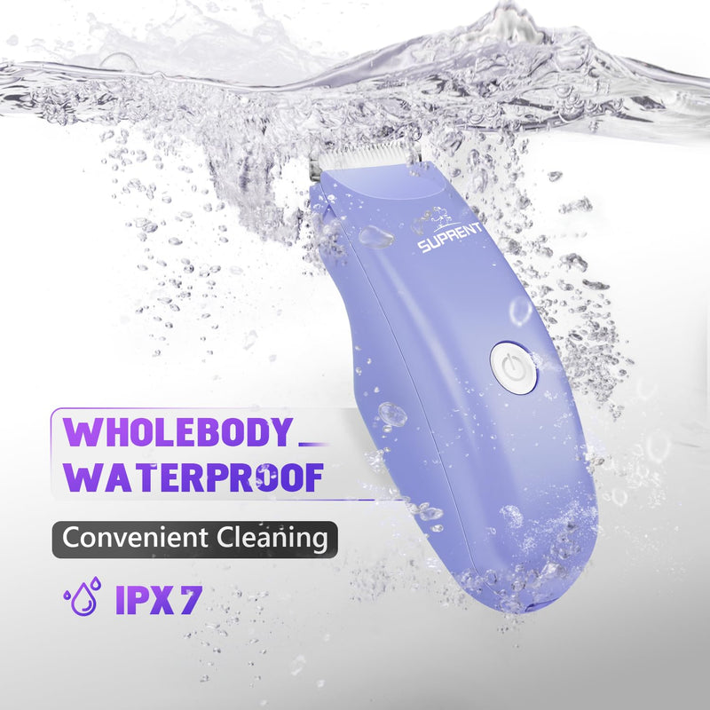 SUPRENT Pet Grooming Clippers for Matted Hair Cat, Low Noise Hair Trimmer Kit for Long Fur, Waterproof Portable USB Rechargeable Professional Pet Grooming Supplies Cordless Shaver for Small Dog Pets Purple - PawsPlanet Australia