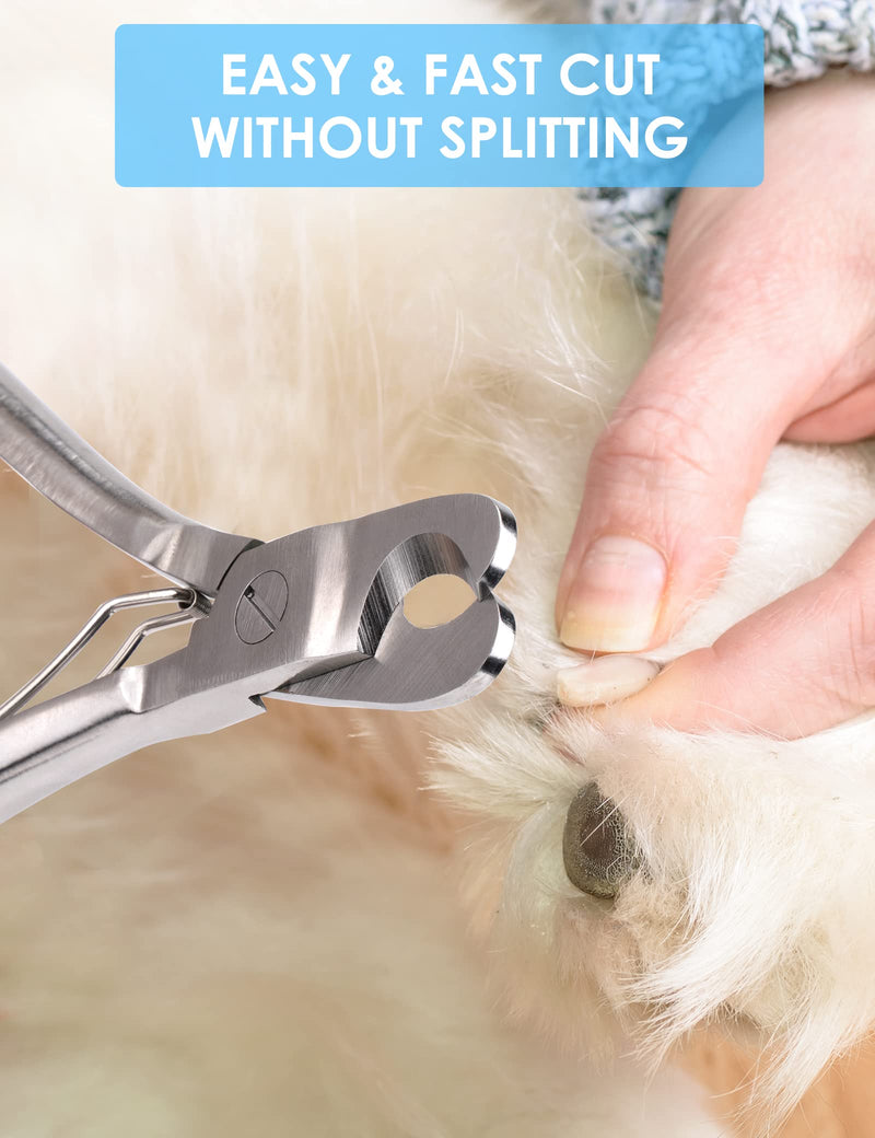 Gobeigo Dog Nail Clippers with Nail File, Professional Heavy Duty Dog Nail Trimmer, Full Martensite Steel Razor Sharp Blade Best for Large Dogs/Thick Toenail Pets/Old Cat, Ergonomic Non-Slip Handles - PawsPlanet Australia