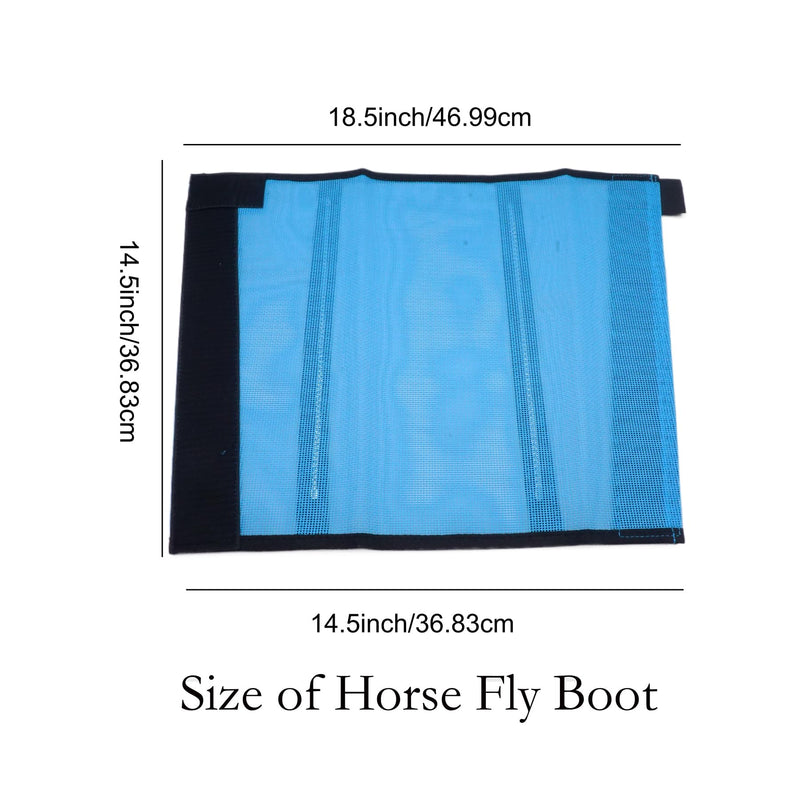 4 Pack Mesh Fly Boots for Horse - Blue - All Seasons - Solid - Drawstring Closure - Breathable - Protects from Flies - Set of 4 B