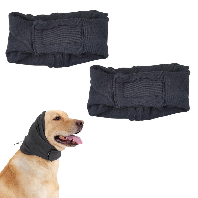 2 PCS Dog Snood Ear Protectors, Dog Firework Ear Muffs Adjustable Windproof Warmer for Pet Bathing Grooming Calming Anxiety Relief Reducing Noise L