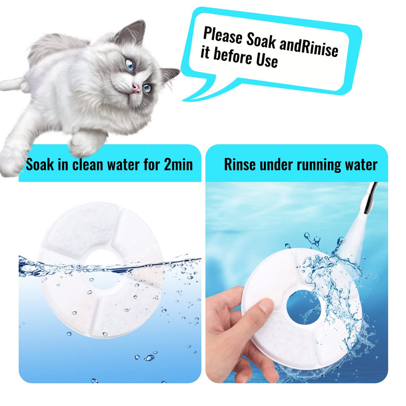 Intpro Cat Water Fountain Filter Replacement Automatic Flower Water Dispenser Filter Compatible with YOUTHINK ISYOUNG PEDY KOALAD HAPPYPAPA 54oz/1.6L/2L/2.4L 16 - PawsPlanet Australia