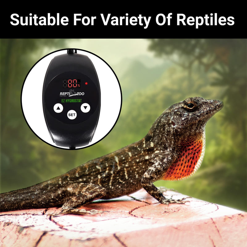 REPTI ZOO Reptile Digital Hygrometer Controller LED Humidistat Reptile Humidity Control for Reptile Terrariums Tank Reptile Humidifier Fogger Mushroom Greenhouse - PawsPlanet Australia