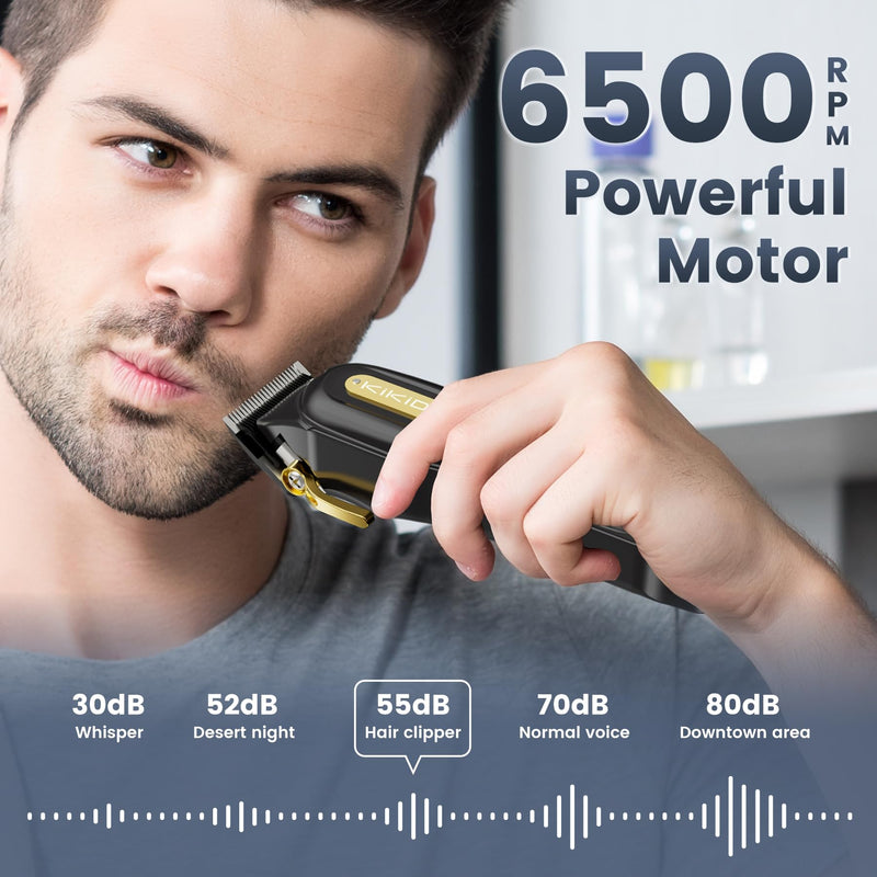 KIKIDO Hair Clippers for Men, Cordless&Corded Hair Clipper, Professional Barber Kit for Hair Cutting & Grooming Set, Mens Hair Clippers with LED Display