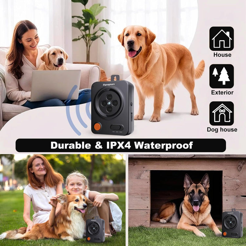 Anti Barking Devices, Ultrasonic Barking Deterrent Devices with 3 Frequency Modes & 33FT, Waterproof Rechargeable Dog Bark Box Stop Barking Devices for Indoor Outdoor – No App Needed, Instant Use Standard black