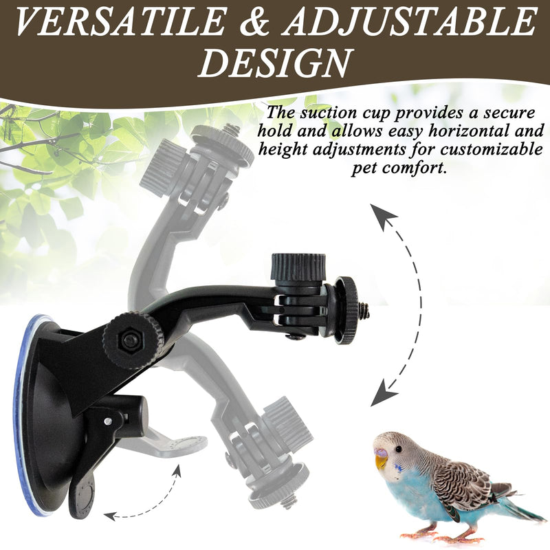 2 Pcs Parrot Perch Stand, Strong Suction Cup Bird Perch, Movable Perch Stand Bird Training Set, for Window Mirror Car Shower Ceramic Tiles Bath Wood Training Perch, for Bird, Cockatoo, Macaw, Parakeet