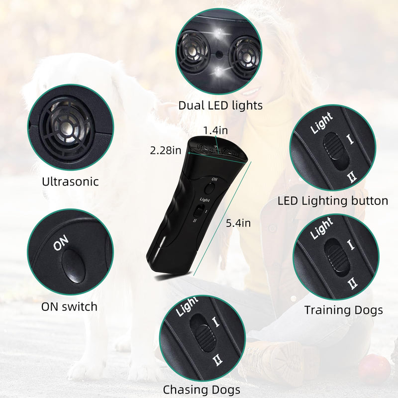 Dog Barking Control Devices, Pet Gentle Anti Barking Device, Ultrasonic Dog Barking Control Devices & Training Tool, 3 in 1 Bark Control Tool, Correct Poor Behavior, Indoor &Outdoor