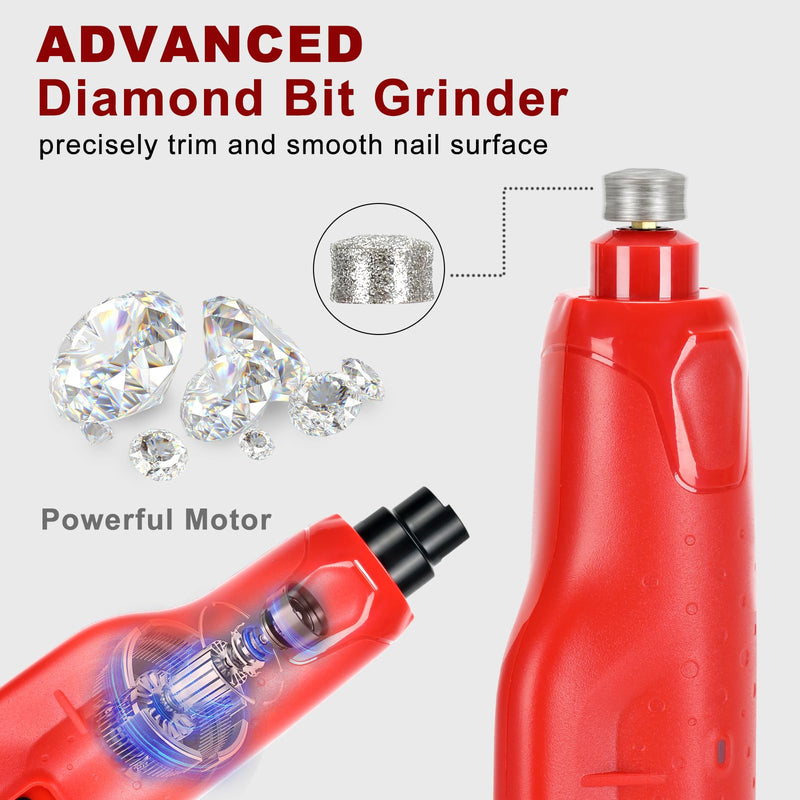 Dog Nail Grinder Kit–Electric Pet Nail Trimmer with LED Light&Replaceable Grinding Wheel,Low-Noise Grooming Tool,6-Speed Adjustable Cordless Rechargeable Design for Large/Small Dogs & Cats - PawsPlanet Australia