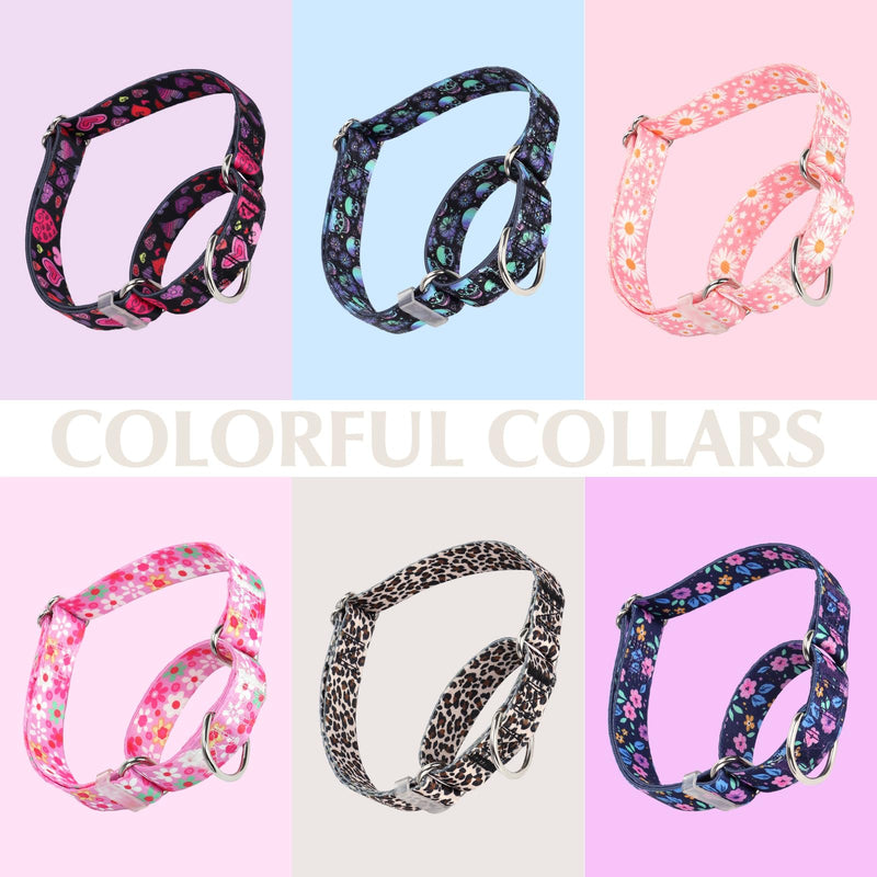 Martingale Collar for Dogs Medium Large, Girl Dog Collars with Adjustable Soft Nylon and Special Pink Daisy Floral Design, Training No Slip Dog Collar (S) 8 S (Neck 12"-17") - PawsPlanet Australia
