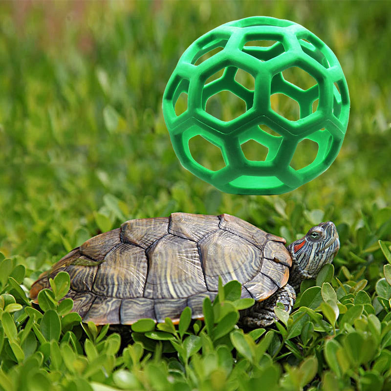 Tortoise Treat Ball Toy Hay Feeder Ball Hanging Feeding Grass Ball Fruit Vegetable Feeder Holder Foraging Toy for Small Animals Pet Tortoise Turtle Green