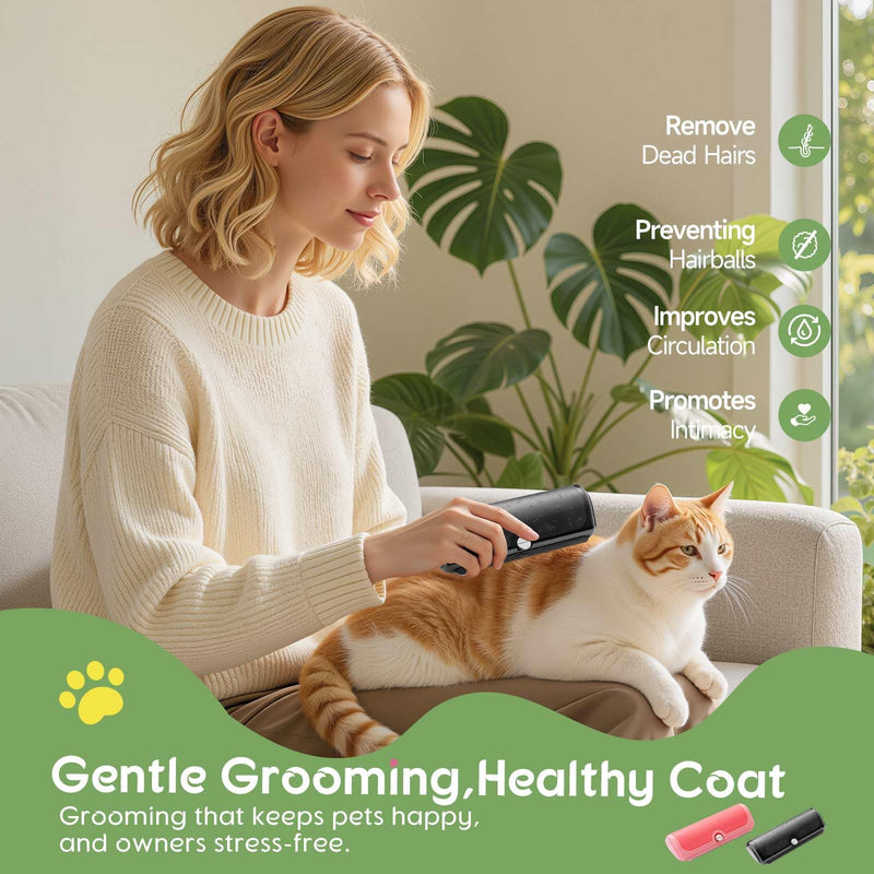 Deshedding Brush for Dogs, Cats, Horses & Pets – Gentle Wide Comb, Effective Grooming Tool with Stainless Steel Blades for Smooth, Pain-Free Grooming (Color: Black) - PawsPlanet Australia