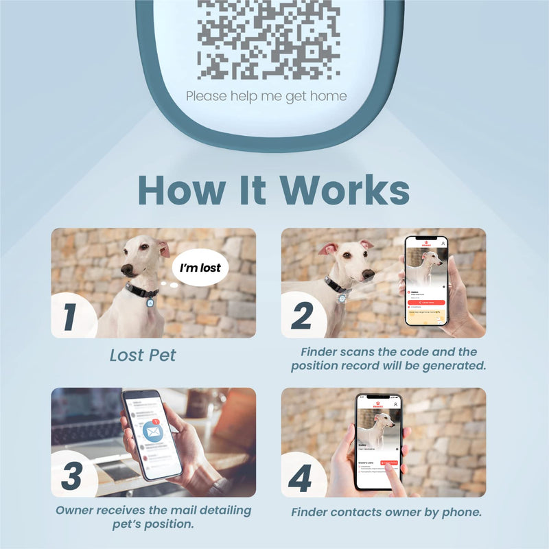 Pawaii Silent Silicone Dog ID Tag, Modifiable Pet Online Profile and Emergency Contacts, Scan QR for Instant Location Alerts, 1 Pack (Deep Sea Blue) Deep Sea Blue - PawsPlanet Australia