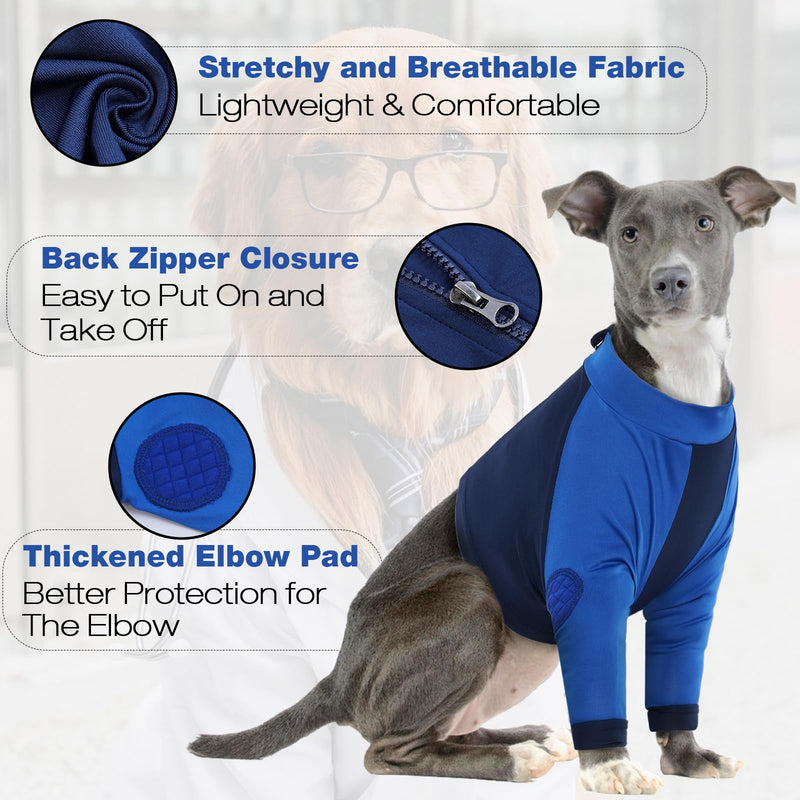 Lelepet Dog Recovery Suit for Front Legs,Dog Leg Sleeve to Stop Licking,Dog Elbow Protector for Leg Injuries,Dog Recovery Sleeve for Wounds,Dog Sleeve to Prevent Licking,Dog Cone Collar Alternative 2XL Blue - PawsPlanet Australia
