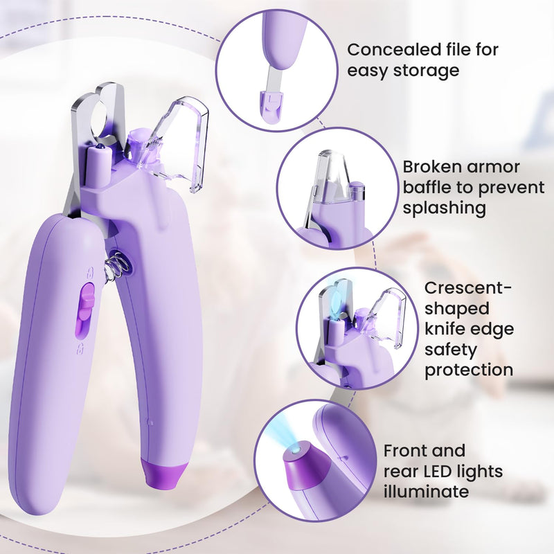 Dog & Cat Nail Clippers,Dog Nail Trimmers Powerful Safety Guard and Nail File to Avoid Over Cutting,Suitable for Large to Medium Dogs Cats,Professional Grooming Tool for Pets,darkviolet - PawsPlanet Australia