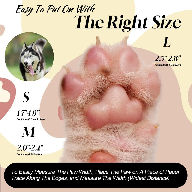 4 Pcs Dog Socks to Prevent Licking Paws, Dog Socks for Hot Pavement, Double Side Non Slip Pattern Dogs Sock, Dogs Booties for Hardwood Floors Anti Slip Caramel(M) M - PawsPlanet Australia