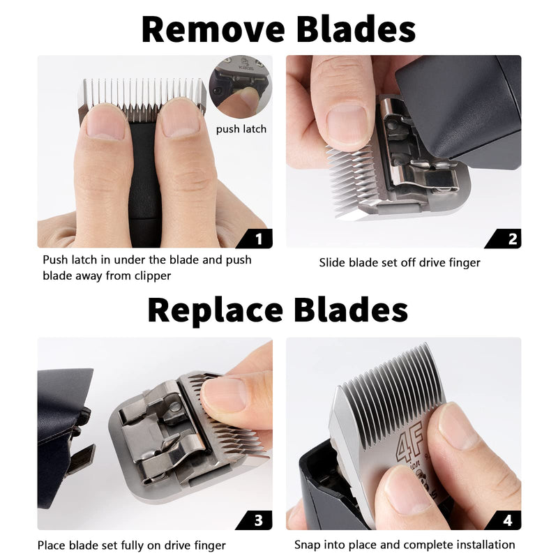 Detachable Ceramic Pet Clipper Blades,Size-7F,Compatible with Most Andis,Oster,Wahl A5 Clippers,Made of Ceramic Blade Cutter and Carbon Steel Blade,1/8'' Inch 3.2mm Cut Length, 7F Blade 7F:1/8"(3.2mm) - PawsPlanet Australia