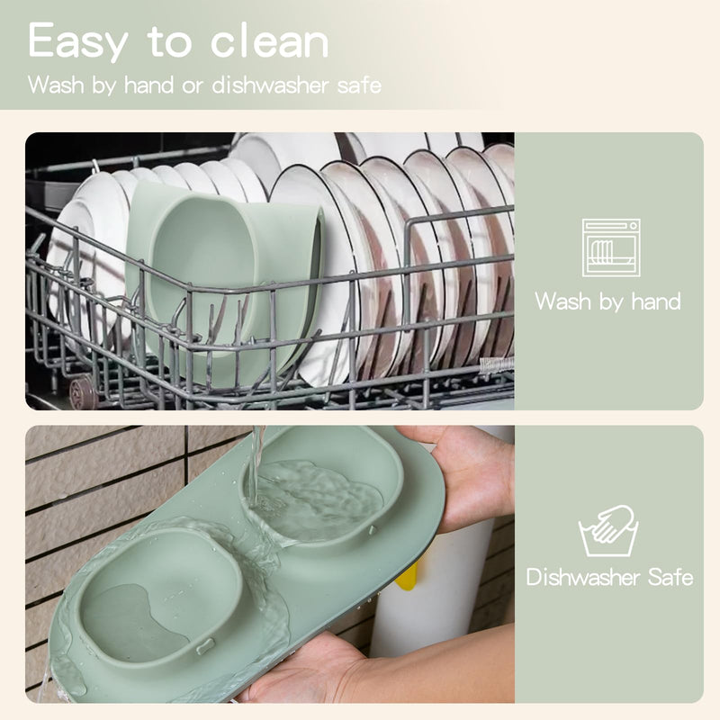 Dog Food Bowls Pet Bowls & Dog Water Bowls with No-Spill and Non-Skid, Feeder Bowls with Dog Bowl Mat for Small Medium Large Size Dogs Cats Puppy Pets, Dog Dishes (Green) Green - PawsPlanet Australia