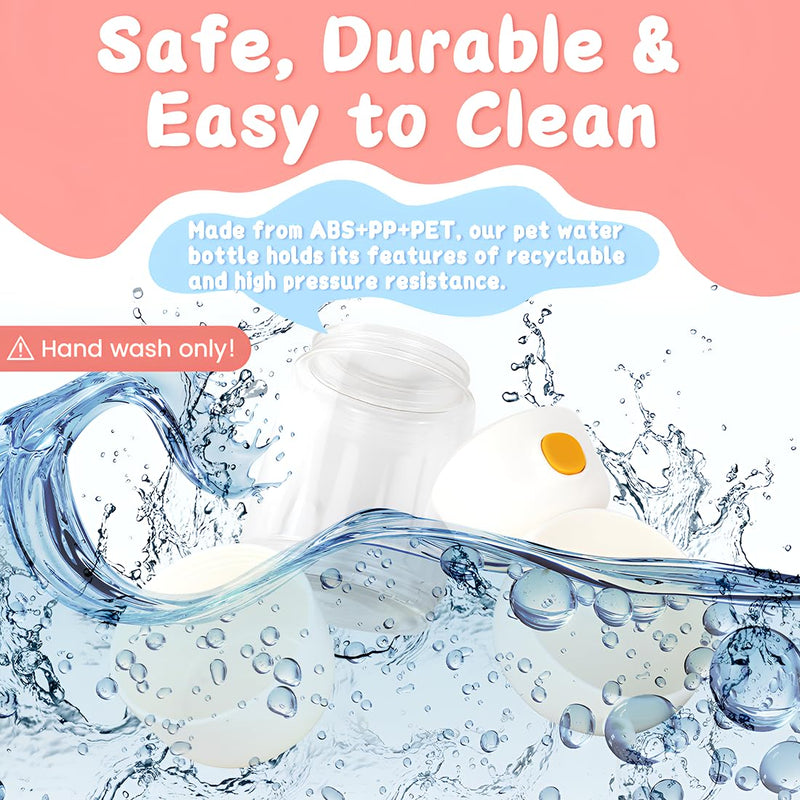 Portable Dog Water Bottle Leak-Proof, Dog Water Bottle Dispenser with Dog Food and Water Bowl Durable & Lightweight Pet Travel Water Bottle for Hiking Dog Walk Car Ride (White) White - PawsPlanet Australia