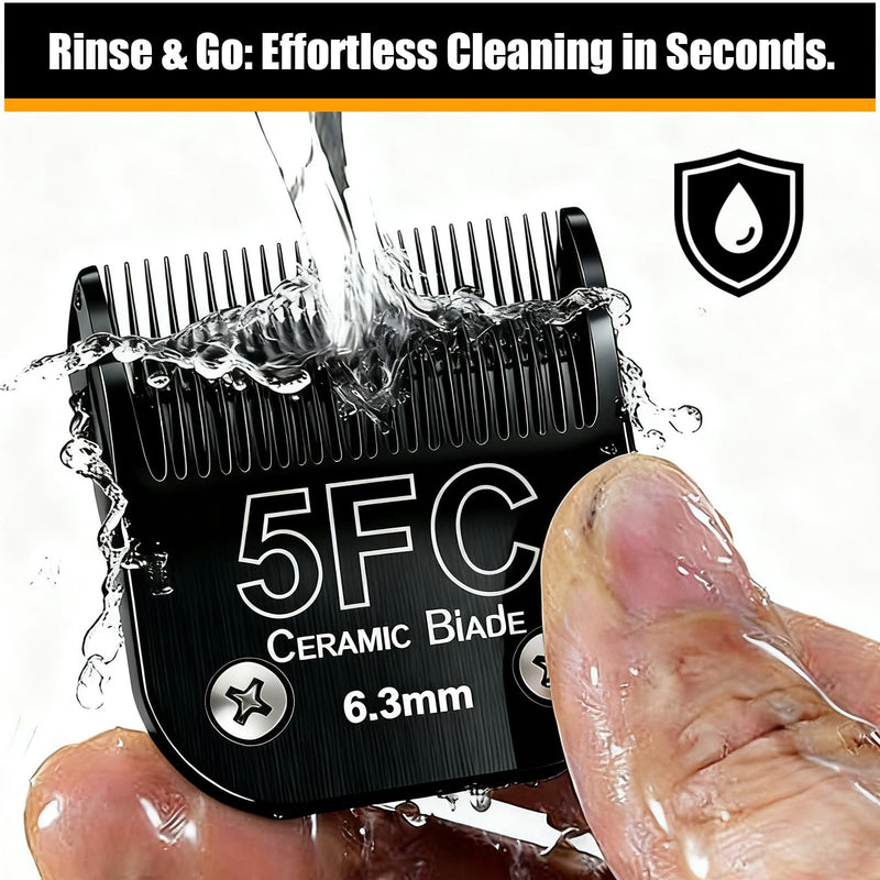 Dog Grooming Clipper Blades Replacement Compatible with Andis Dog Clippers,Most OsterA5, Wahl KM Series Pet Clippers (Black(5FC)) Black(5FC)