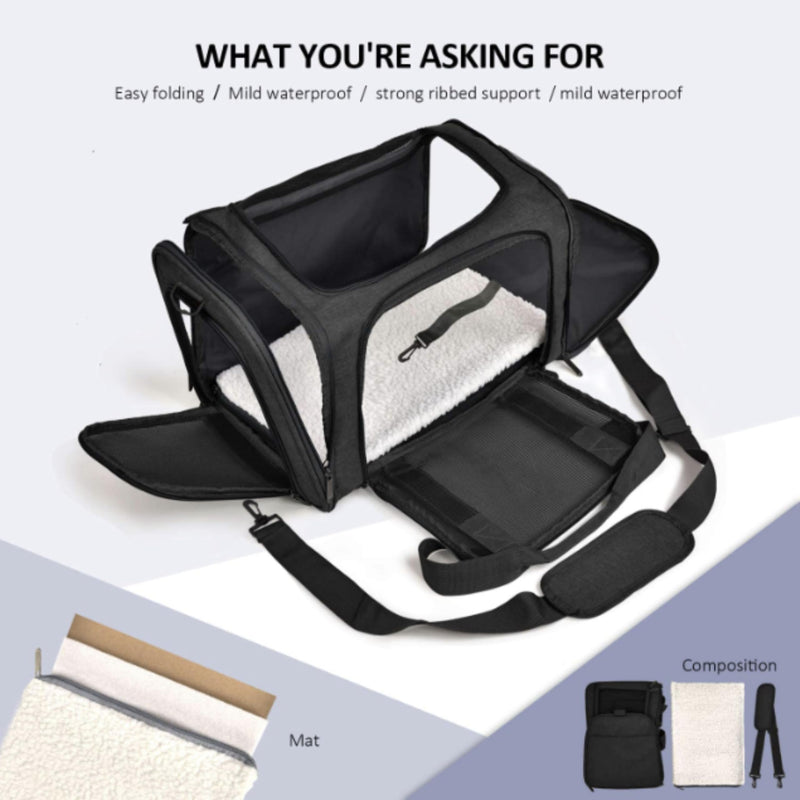 Movelo, Pet Carrier with Two Entrances – Top & Side Opening Soft-Sided Travel Carrier for Cats & Small Dogs up to 25?lbs – Airline Approved, Mesh Ventilation, Removable Pad & Shoulder Strap - PawsPlanet Australia