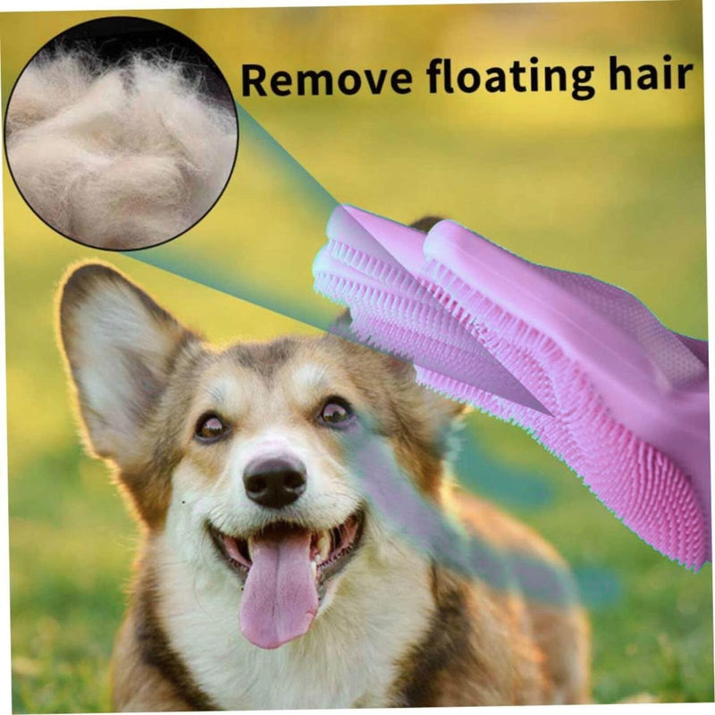 Dog Washing Gloves, Pet Grooming Gloves with Soft Brushes, Bathing and Massaging for Dogs and Cats, Silicone Heat Resistant Cleaning Gloves with High-Density Teeth (Purple) Purple - PawsPlanet Australia