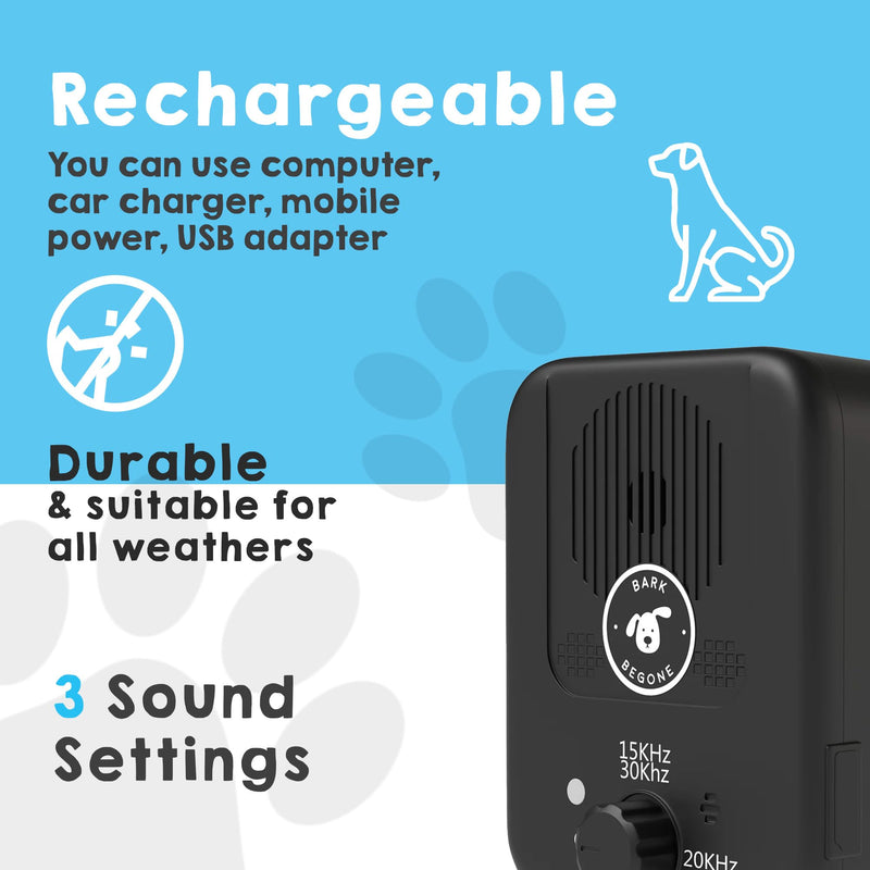 Automatic Bark Controller and Deterrent - Indoor and Outdoor Waterproof Rechargeable Dog Training Device - Works After Dog is Trained Handheld Anti-Barking Device