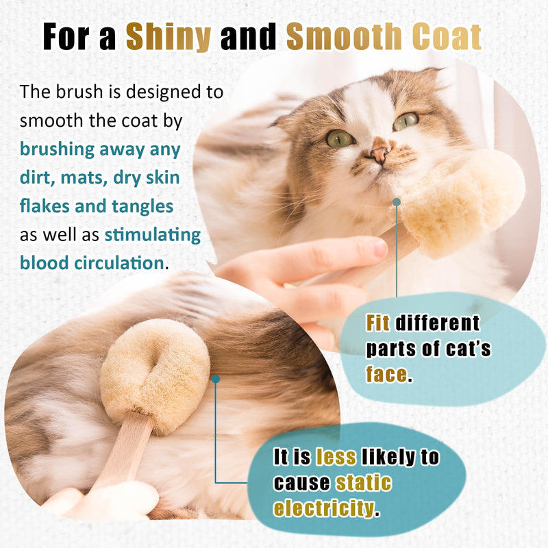 Cat Grooming Massage Tawashi Brush with Wood Handle Less Static Natural Sisal fiber Made in Japan (Type-B) Type-B - PawsPlanet Australia
