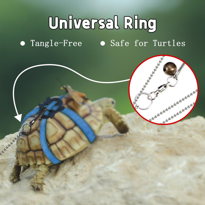 Pet Tortoise Turtle Leather Harness Small Pet Turtle Leash and Harness Pet Tortoise Leash Suitable for Tortoise Supplies Adjustable Control Leash (S,Blue) Blue S - PawsPlanet Australia