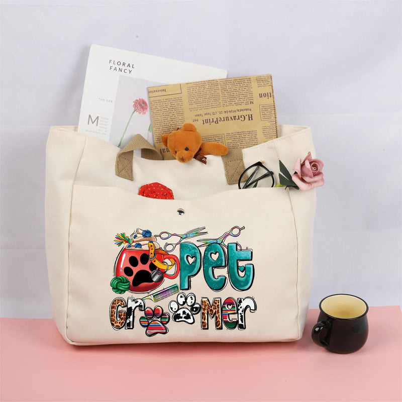 BLUPARK Western Pet Groomer Tote Bag - Canvas, White, Large for Women with Dogs Pet Groomer to - PawsPlanet Australia