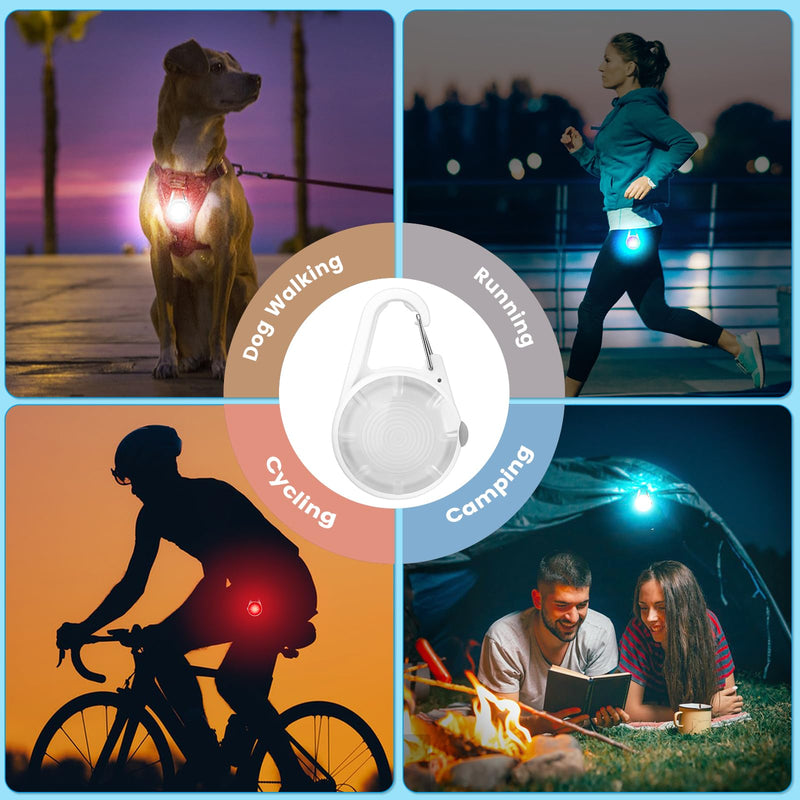 2Pack Dog Lights for Night Walking Dog Collar Light Clip on Glow in The Dark with 4Modes & RGB Color for Camping - PawsPlanet Australia