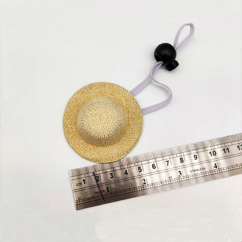 Soochat Pet Straw Hat, Mini Straw Hat with Adjustable Elastic Chin Strap, Snake Hamster Lizard Guinea Pig Knitted Hat Small Reptile Animal Decoration Supplies Accessories 2Pcs - PawsPlanet Australia