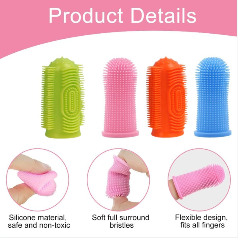 8pcs Finger Toothbrush, 360º Toothbrush Finger, Silicone Pet Teeth Cleaning Toothbrush Set Suitable for Dogs and Cats Dog Dental Plaque Dog Teeth Cleaning Care (Two Types)