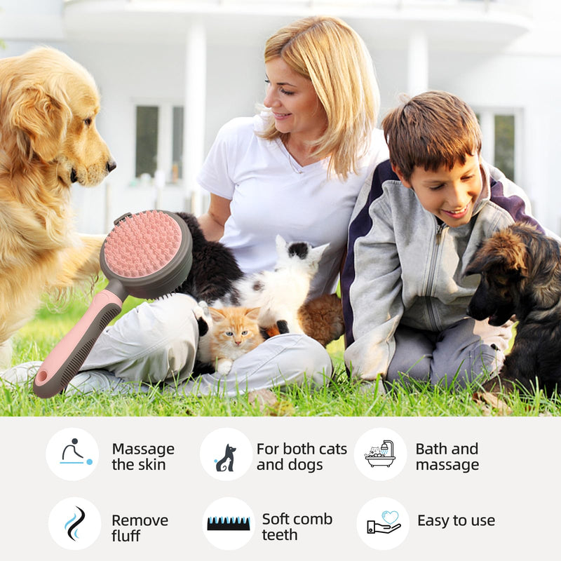 Pet Grooming Deshedding Brush for Dogs and Cats with Easy Clean Button, Professional Hair Removal Tool with Massage Tips,Easy Clean and Bath massage - PawsPlanet Australia