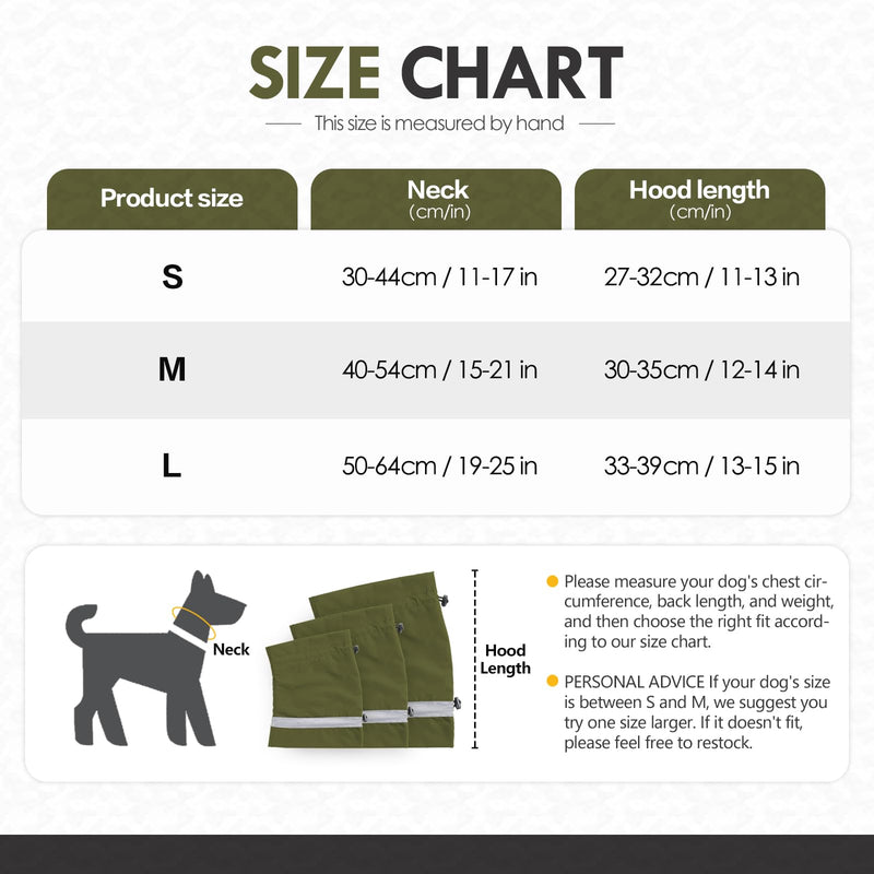 Dog Snood Ear Protectors Dog Ear Muffs Noise Protection Calming Hood Reflective Strip Comfort Waterproof Dog Winter Hat Neck and Ears Warmer Pet Ear Covers for Anxiety Relief and Calming (Green, M) Green