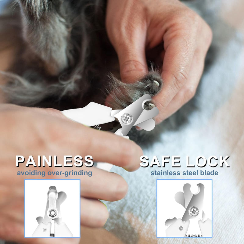 KIKETECH Dog Grooming Clippers Professional - Quiet Cordless Dog Paw Trimmer, LED Light Pet Nail Grinder, Rechargeable Cat Clippers for Grooming, 3 in 1 White - PawsPlanet Australia