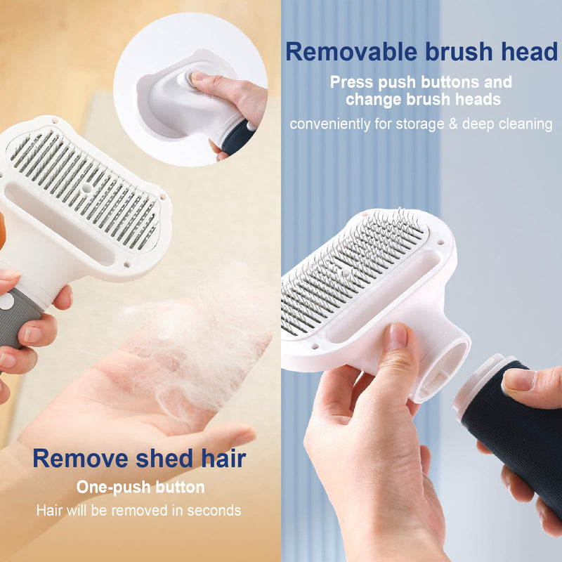 3-in-1 Dog Hair Dryer with Slicker Brush for Small and Medium-Sized Dogs and Cats Pet Hair Dryer Dog Blow Dryer Portable Overheat Protection Adjustable Temperature - PawsPlanet Australia
