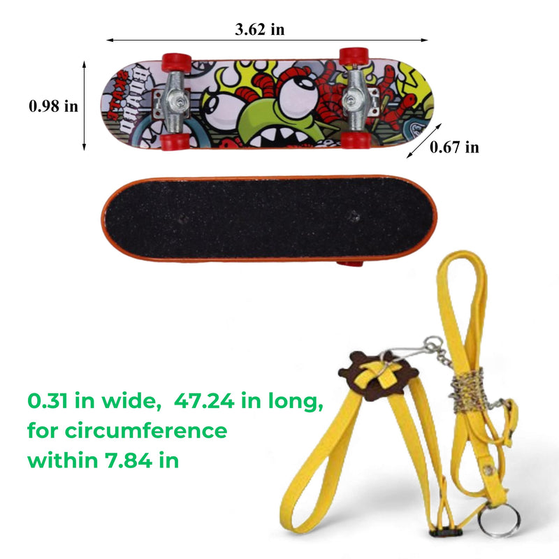 Adjustable Tortoise Leash and Funny Skateboard Set, Training Harness and Mini Skateboard for Turtle Dragon Bearded Lizard Small Pets, Pet Tortoise Toys, Accessories for Tortoises (Small) - PawsPlanet Australia