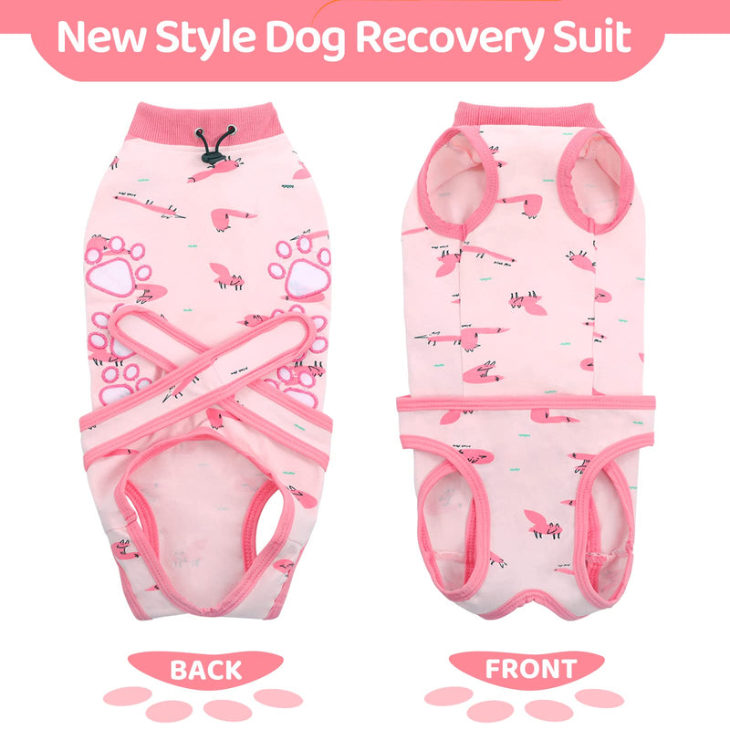 MIGOHI Dog Recovery Suit, Dog Surgery Recovery Suit for Spay Neuter Wounds Weaning, Breathable Dog Cone E-Collar Alternative After Surgery, Stretchy Pet Surgical Onesie for Male Female Anti Licking XL Pink