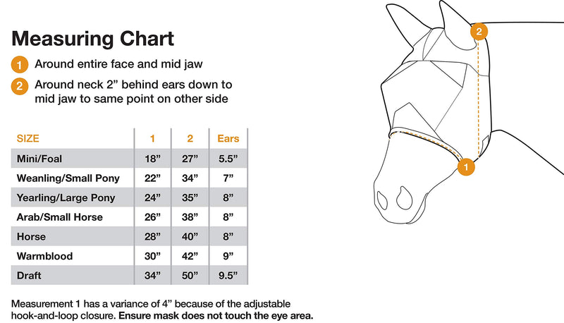 Cashel Crusader Fly Mask, Standard with Ears (Orange, Arabian)