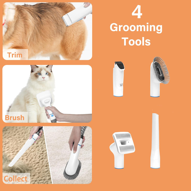 Petmolico Pet Grooming Vacuum Set for Dog 13000PA Suction Dog Vacuum Grooming Kit with 2.8L Large Cup for Shedding Grooming Include 4 Hair Clipper Combs