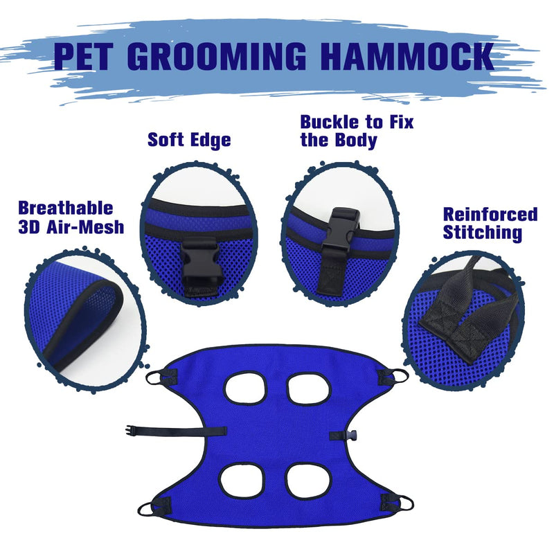 Pet Dog Grooming Hammock for Nail Trimming,Dog Restraint Hanging Harness for Nail Clipping,Dog Grooming Sling for Large Dogs with Nail Clippers/Nail File/Pet Comb,Claw Care(XL for 60lb) XL for 60 LB - PawsPlanet Australia