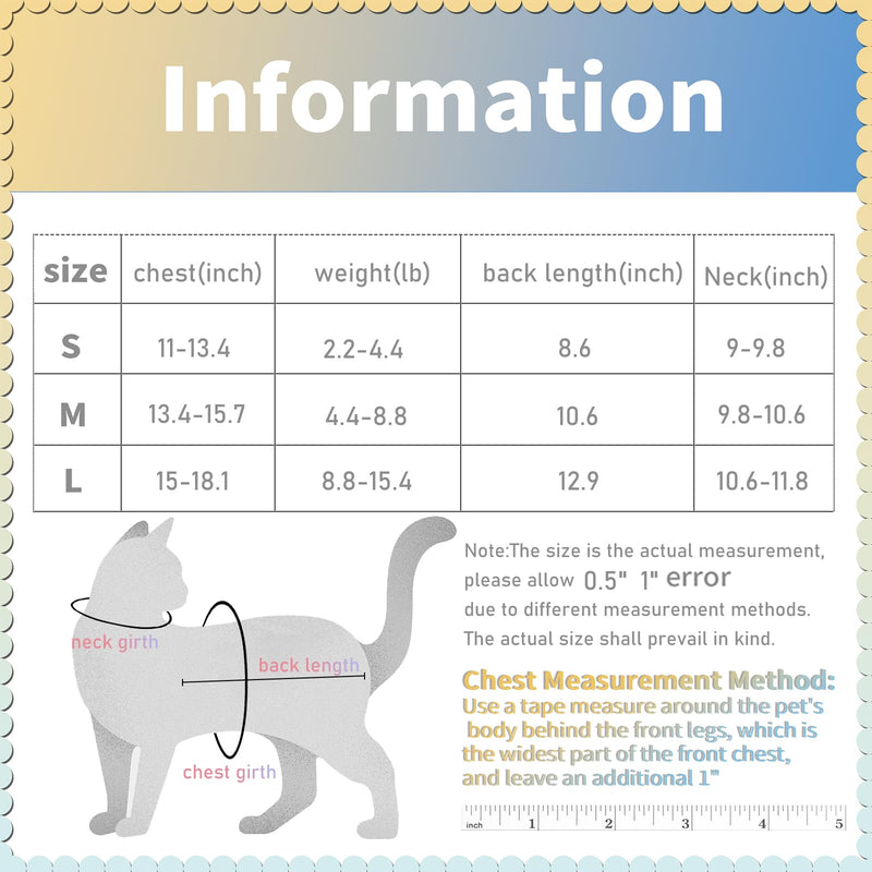 Cat Professional Recovery Suit for Abdominal Wounds or Skin Diseases, E-Collar Alternative for Cats, After Surgery Wear, Pajama Suit White-M