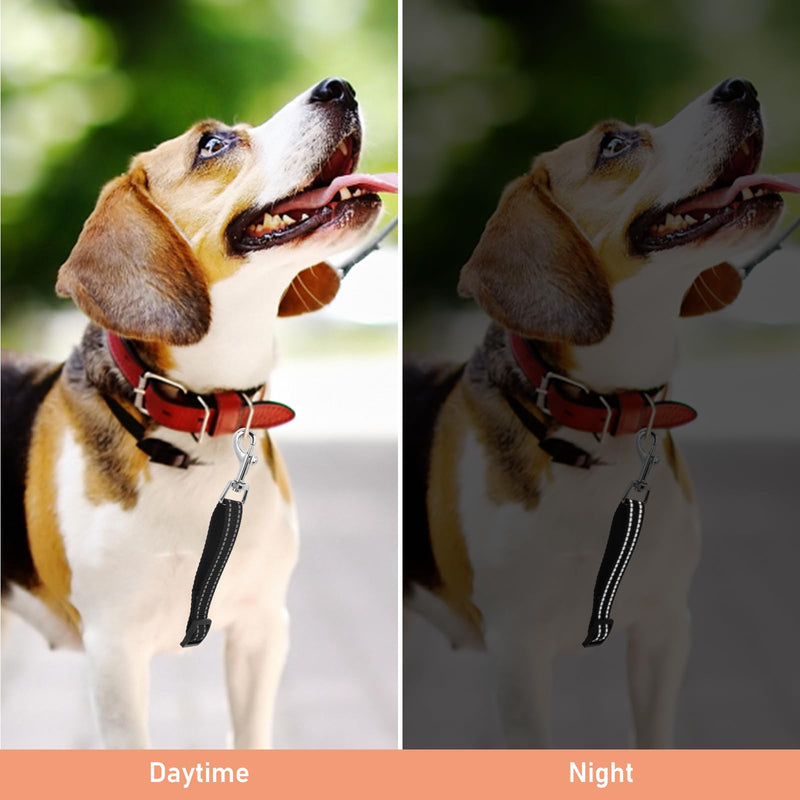 Amabro 2PCS Reflective Dog Safety Collar Clips, Adjustable Nylon Pet Collar Double Ended 360 Degree Rotatable Backup Clasp Clips Dog Collar Harness Connector (Black, Grey) Black, Grey - PawsPlanet Australia