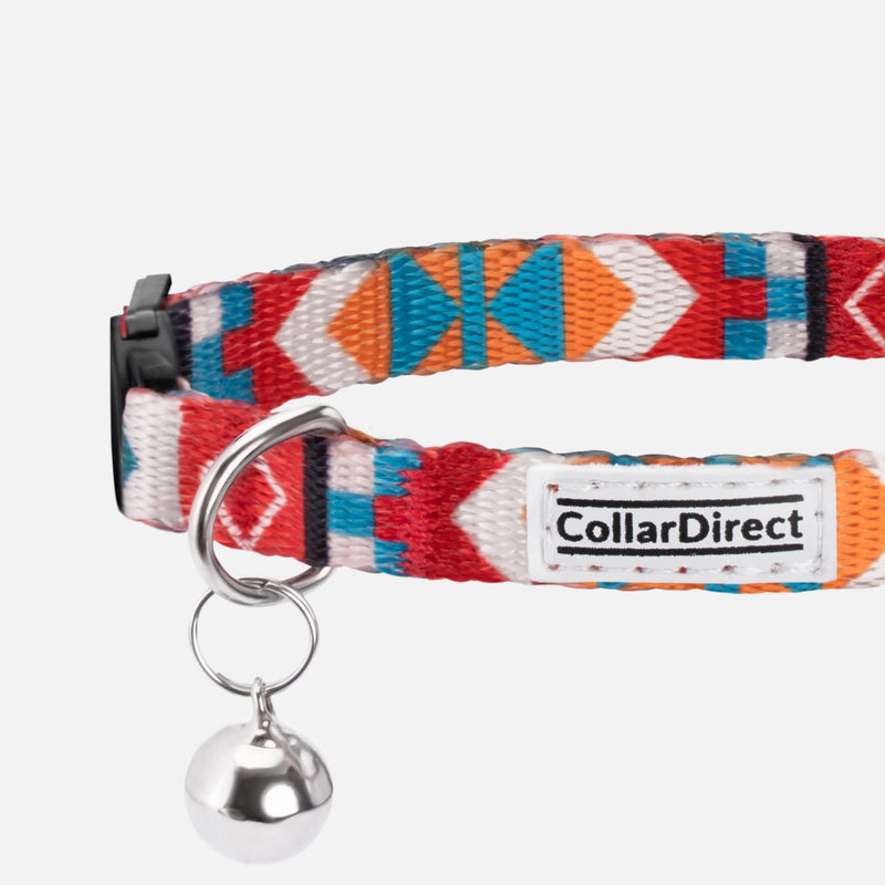 CollarDirect Cat Collar Breakaway with Removable Bell Set of 2 PCS Sunny Ethnic & Tribal