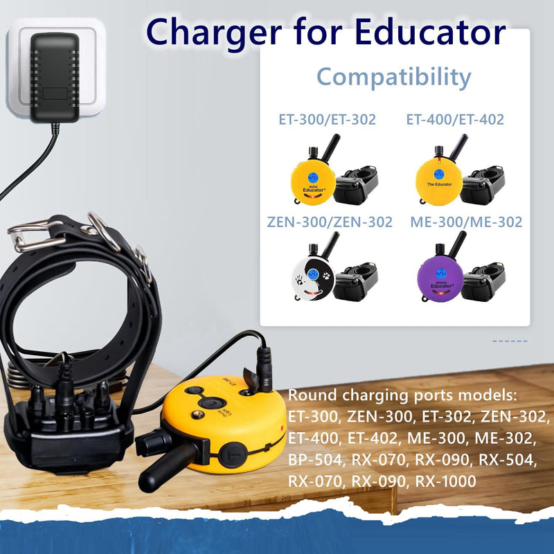 Replacement Cord for Mini Educator E Collar Charger, Dual Lead Charger Compatible with Educator 300, 400 Series, RX, FOB and BP-504 Dog Training Collar Power Supply Adapter Cord - PawsPlanet Australia