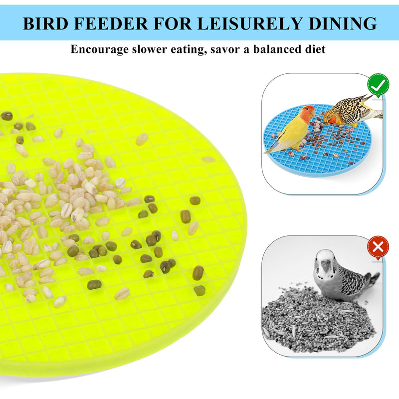 2Pcs Bird Foraging Toys,Foraging Mat,Forage Toys for Birds Small African Grey Parrot Toy to Increase Feeding Time Silicone Slow Feeder Mats for Parakeets Cockatiel Conure Budgies(Blue & Green) - PawsPlanet Australia