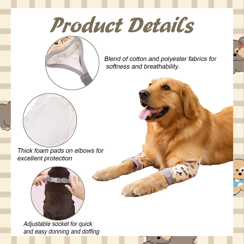 Dog Leg Protection, Elbow Pads Dog for Medium and Large Dogs, Recovery Sleeve Dog with Breathable Padding, Elbow Bandage Dog, Prevents Licking Wounds (2XL)