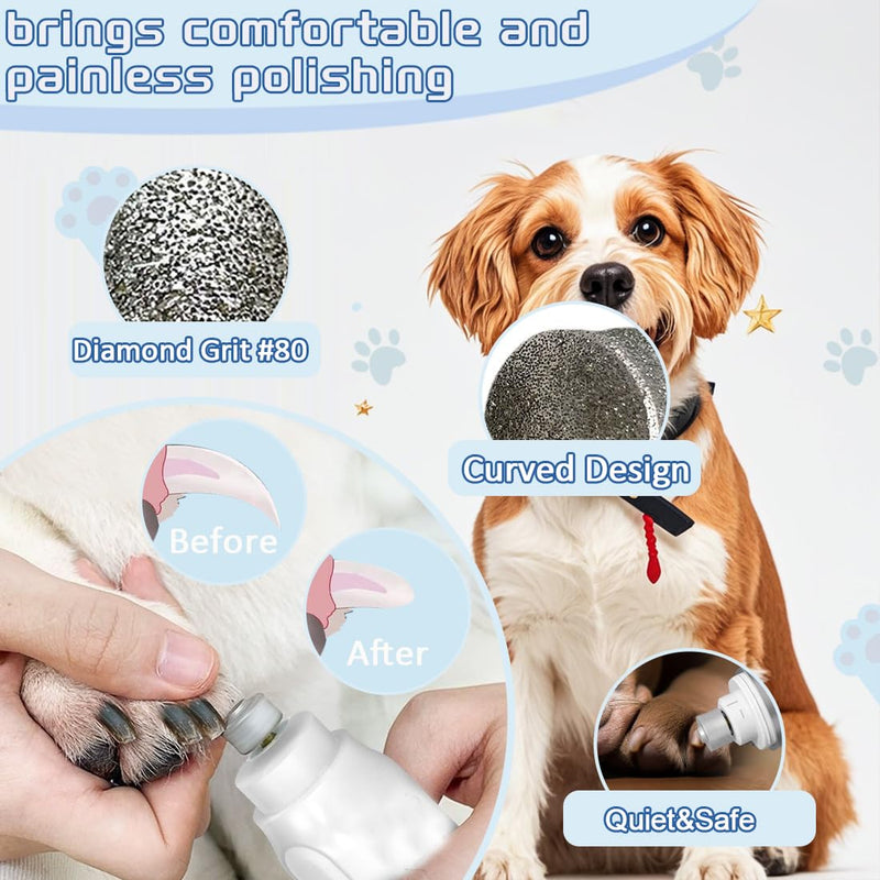 Dog Nail Grinder Wheels Head Bits 2PCS, Diamond Grinding Wheels Compatible for Casfuy, LOPSIC, YABIFE, LuckyTail, boomki, and Most Brands Yellow - PawsPlanet Australia
